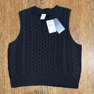 Melrose and Market Black Cable Knit Sweater Vest